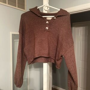 Altar’d State Brown Button-Up Women's Sweater